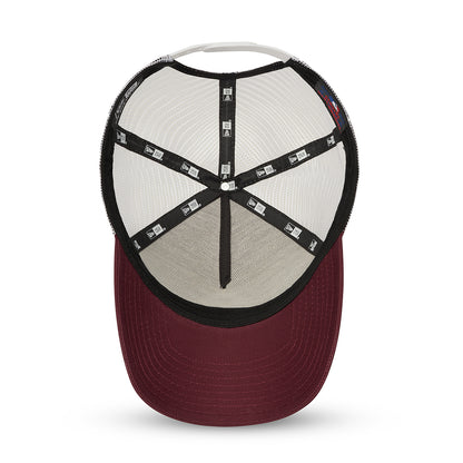 Gorra Trucker 9FORTY A-Frame MLB League Essential New York Yankees de New Era - Granate-Blanco