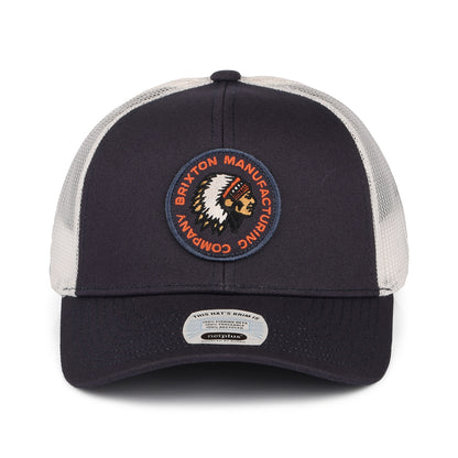 Gorra Trucker Rival Stamp NetPlus MP de Brixton - Azul Marino Lavado-Blanco Roto