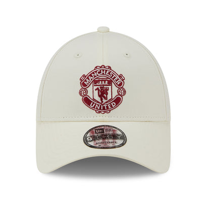 Gorra de béisbol 9FORTY de temporada Manchester United FC de New Era - Blanco Roto-Rojo Cardenal
