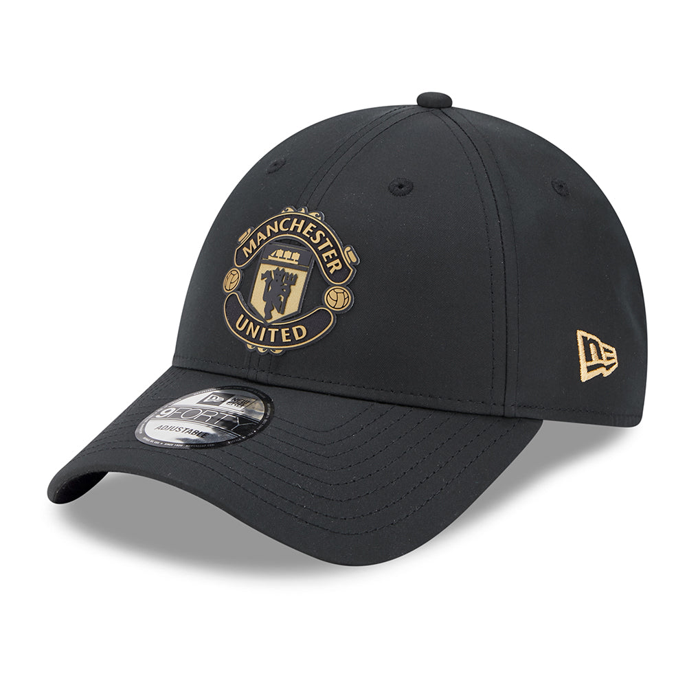 Gorra de béisbol 9FORTY Featherweight Manchester United FC de New Era - Negro-Dorado