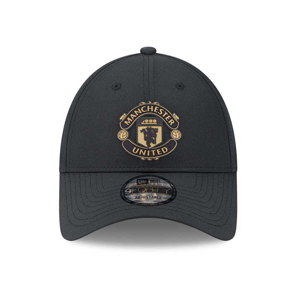 Gorra de béisbol 9FORTY Featherweight Manchester United FC de New Era - Negro-Dorado