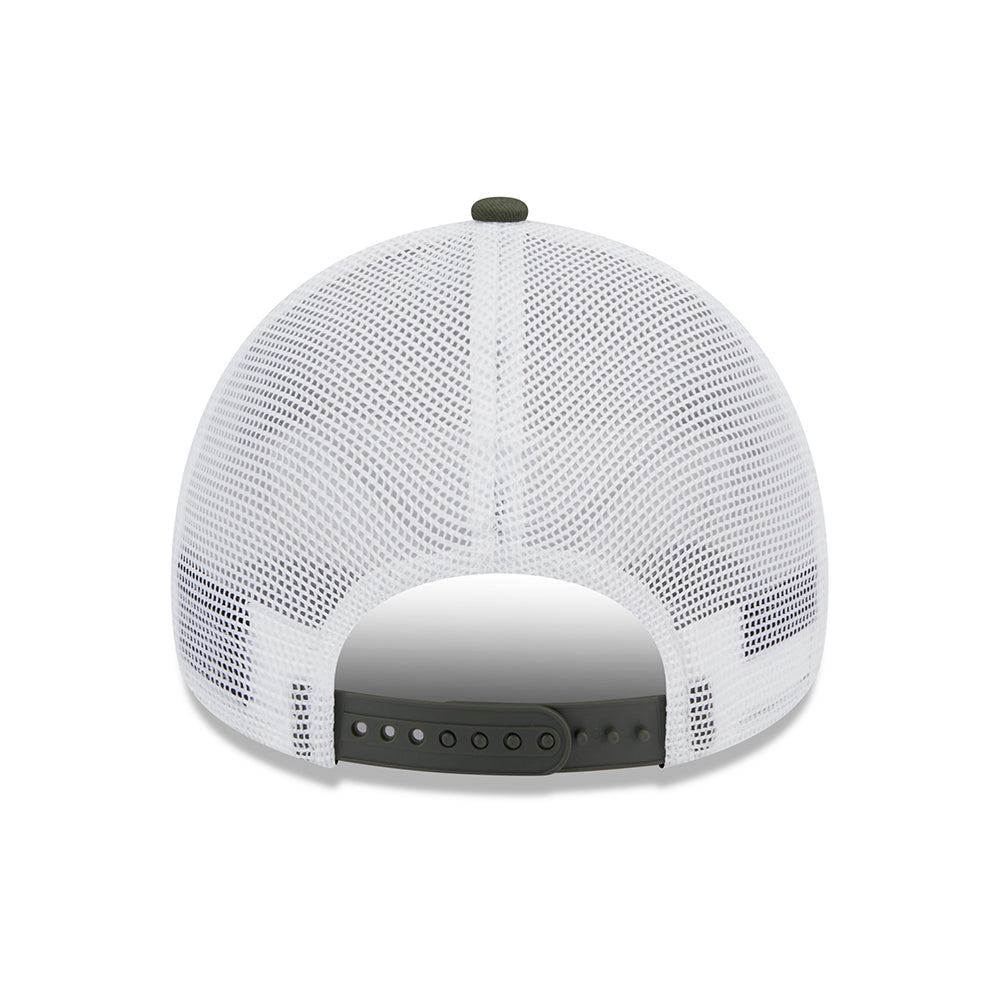 Gorra Trucker A-Frame Seasonal Manchester United FC de New Era - Oliva-Blanco