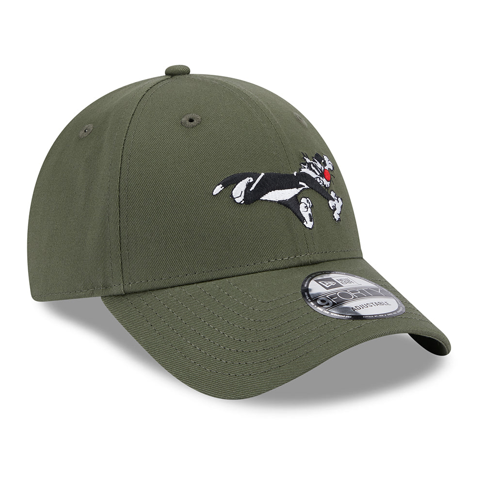 Gorra de béisbol 9FORTY Looney Tunes Sylvester de New Era - Verde Oliva