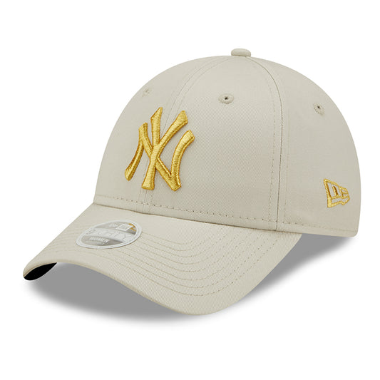 Gorra de béisbol 9FORTY MLB Metallic Logo New York Yankees de New Era - Gris Piedra-Dorado
