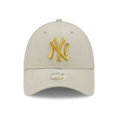 Gorra de béisbol 9FORTY MLB Metallic Logo New York Yankees de New Era - Gris Piedra-Dorado
