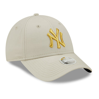 Gorra de béisbol 9FORTY MLB Metallic Logo New York Yankees de New Era - Gris Piedra-Dorado