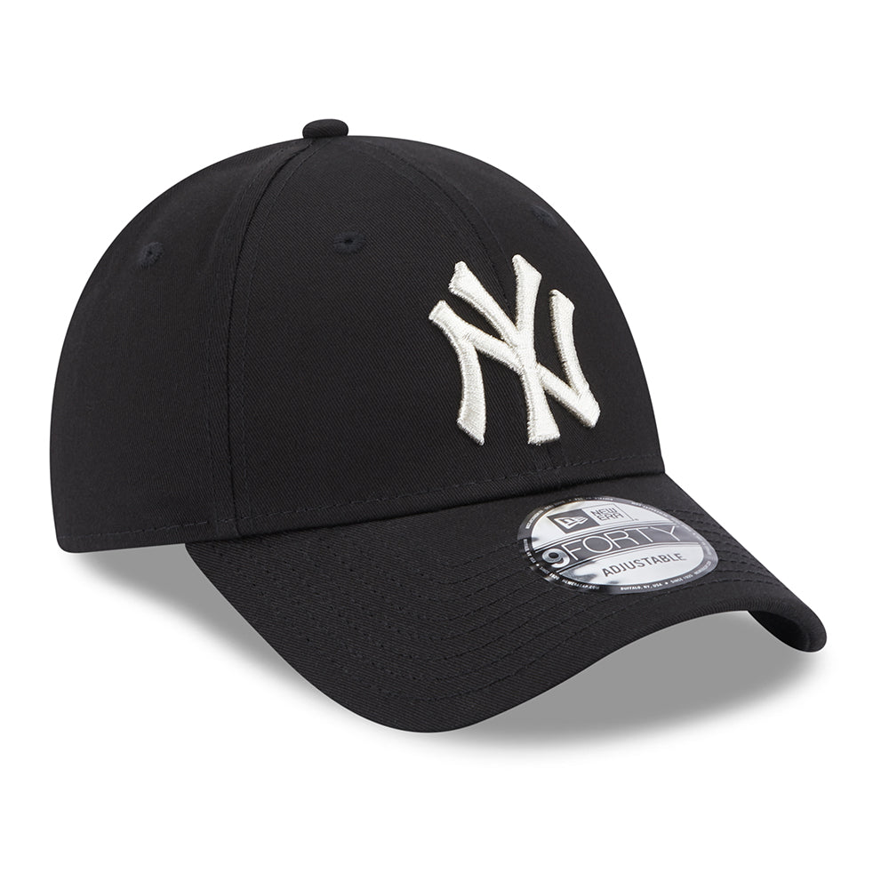 Gorra de béisbol 9FORTY MLB Metallic Logo New York Yankees de New Era - Negro-Plateado