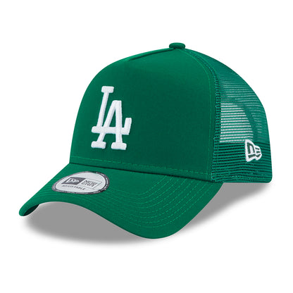 Gorra Trucker A-Frame MLB League Essential L.A. Dodgers de New Era - Malaquita-Blanco