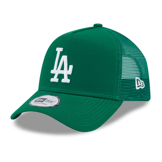 Gorra Trucker A-Frame MLB League Essential L.A. Dodgers de New Era - Malaquita-Blanco