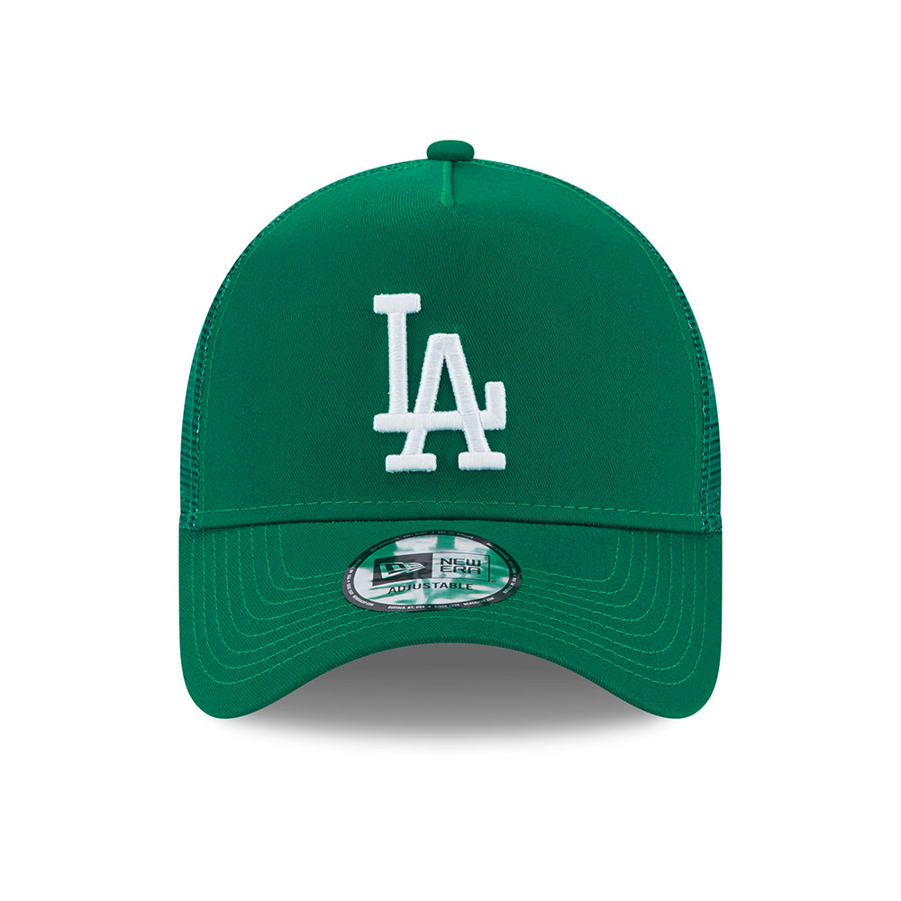 Gorra Trucker A-Frame MLB League Essential L.A. Dodgers de New Era - Malaquita-Blanco