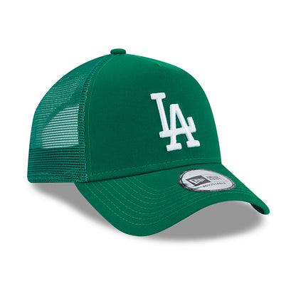 Gorra Trucker A-Frame MLB League Essential L.A. Dodgers de New Era - Malaquita-Blanco