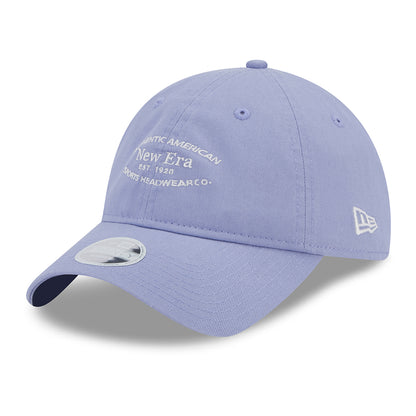 Gorra de béisbol 9TWENTY de algodón lavado de New Era - Lavanda-Blanco