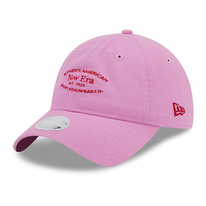 Gorra de béisbol 9TWENTY de algodón lavado de New Era - Rosa-Escarlata