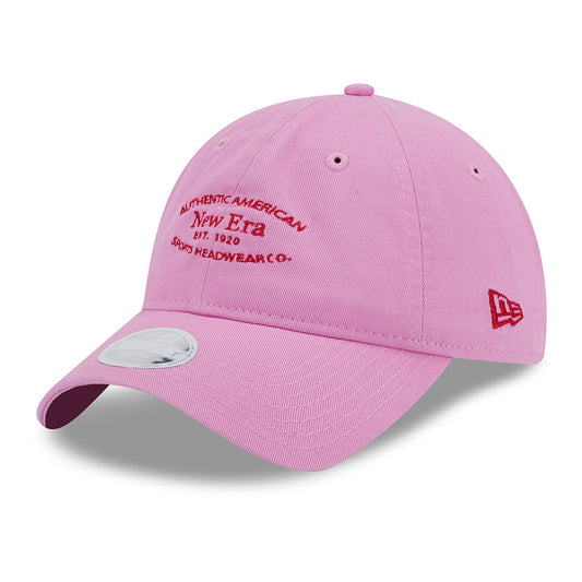 Gorra de béisbol 9TWENTY de algodón lavado de New Era - Rosa-Escarlata