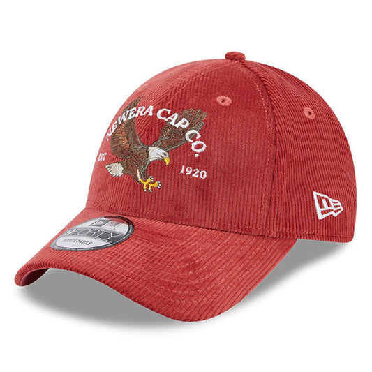 Gorra de béisbol 9FORTY NE Cord Águila de New Era - Rojo Lavado
