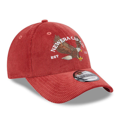 Gorra de béisbol 9FORTY NE Cord Águila de New Era - Rojo Lavado