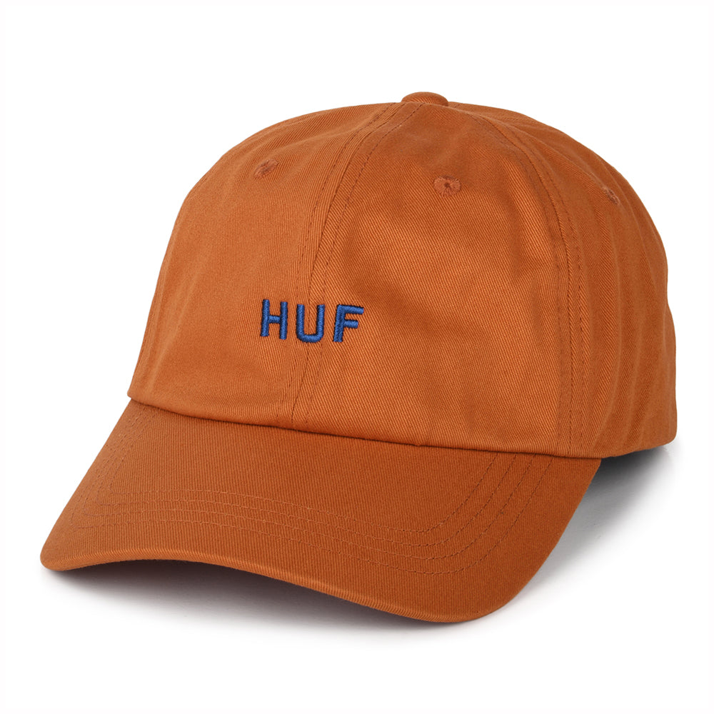 Gorra de béisbol Original Logo visera curvada de algodón de HUF - Naranja