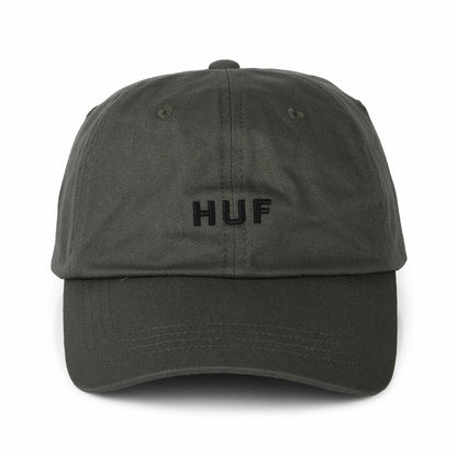Gorra de béisbol Original Logo visera curvada de algodón de HUF - Verde Oliva