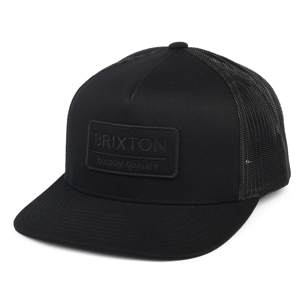 Gorra Trucker Palmer Proper MP de Brixton - Negro sobre Negro