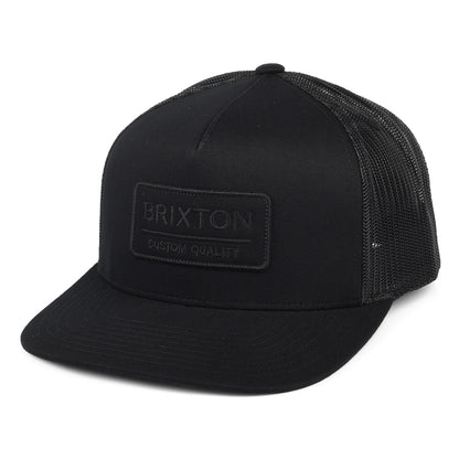 Gorra Trucker Palmer Proper MP de Brixton - Negro sobre Negro