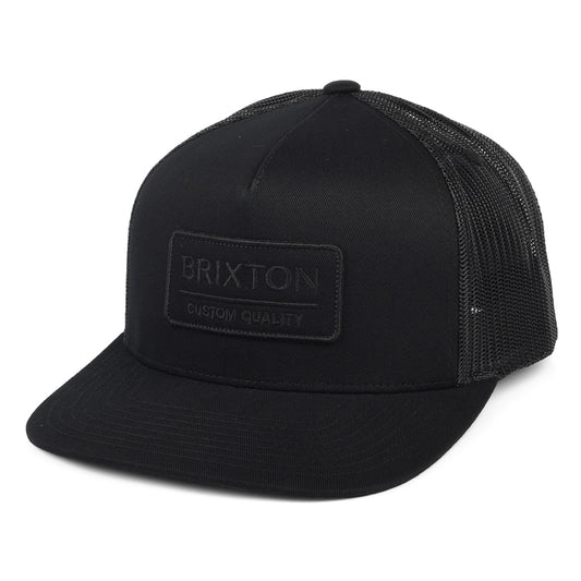Gorra Trucker Palmer Proper MP de Brixton - Negro sobre Negro