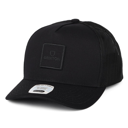 Gorra Trucker Alpha Block NetPlus MP de Brixton - Negro sobre Negro