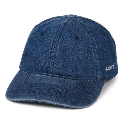 Gorra de béisbol unisex Essential de tejido vaquero con etiqueta lisa de Levi's - Azul