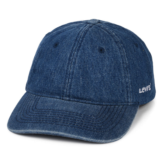 Gorra de béisbol unisex Essential de tejido vaquero con etiqueta lisa de Levi's - Azul