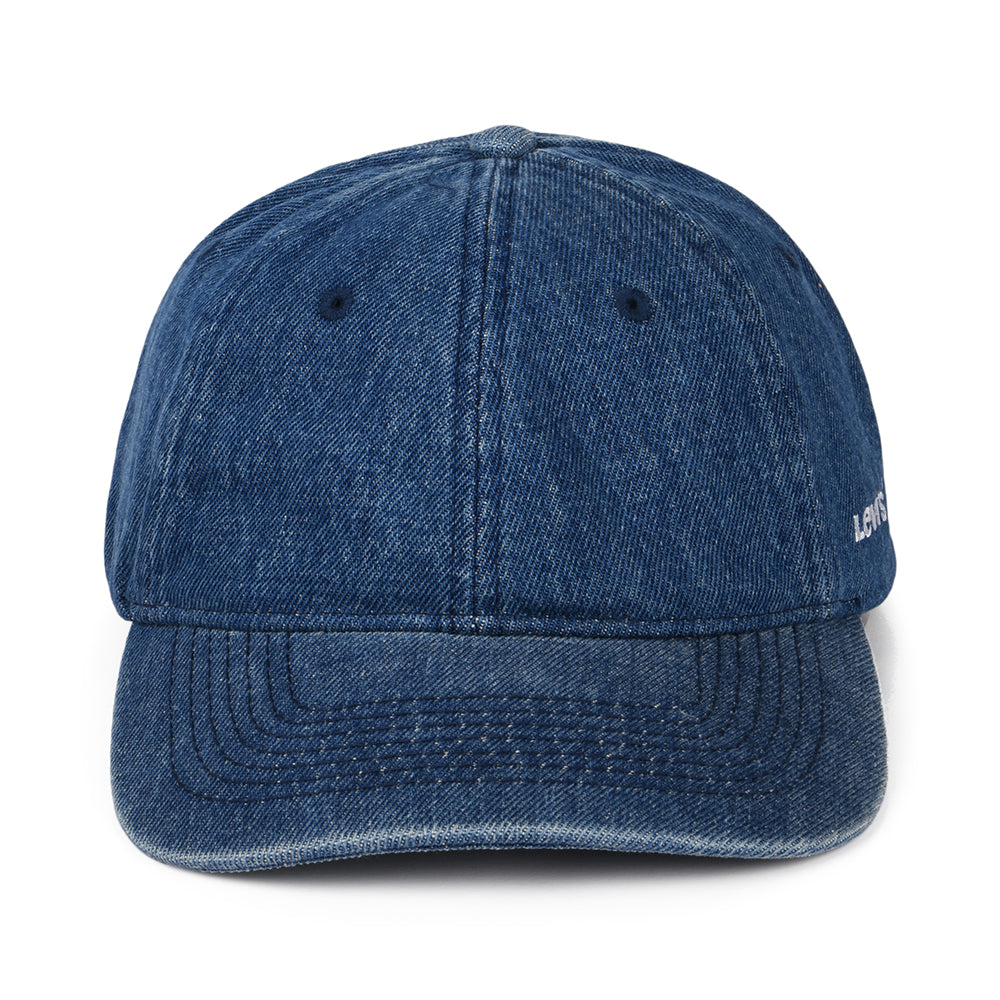 Gorra de béisbol unisex Essential de tejido vaquero con etiqueta lisa de Levi's - Azul