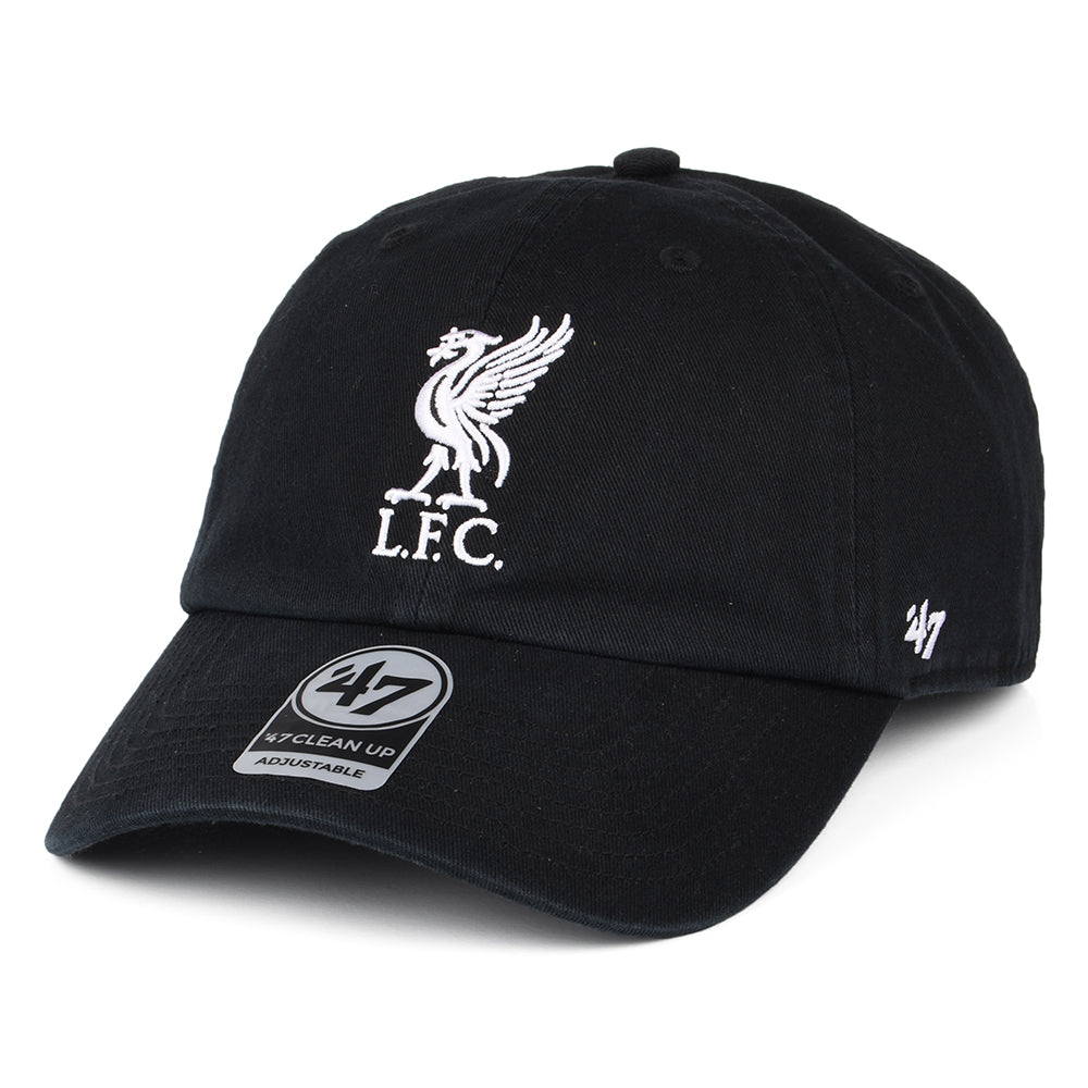 Gorra de béisbol Clean Up Liverpool FC de 47 Brand - Negro-Blanco