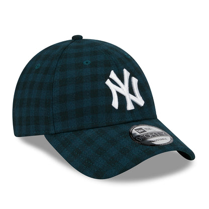 Gorra de béisbol 9FORTY MLB Flannel New York Yankees de New Era - Verde Oscuro-Blanco