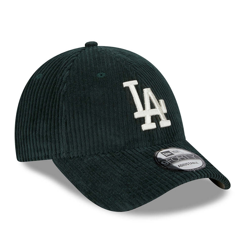 Gorra de béisbol 9FORTY MLB Wide Cord L.A. Dodgers de New Era - Verde Oscuro-Piedra