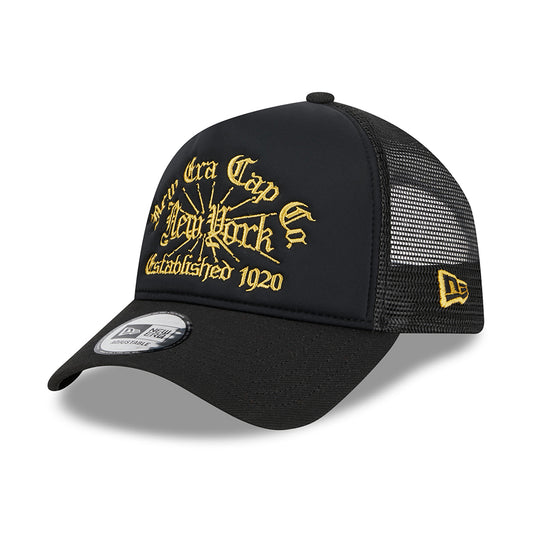 Gorra Trucker 9FORTY NE A-Frame de New Era - Negro