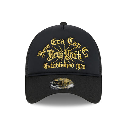 Gorra Trucker 9FORTY NE A-Frame de New Era - Negro