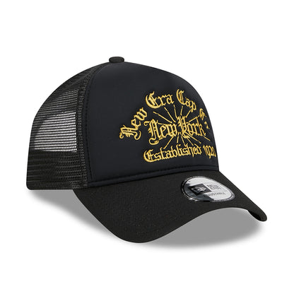Gorra Trucker 9FORTY NE A-Frame de New Era - Negro