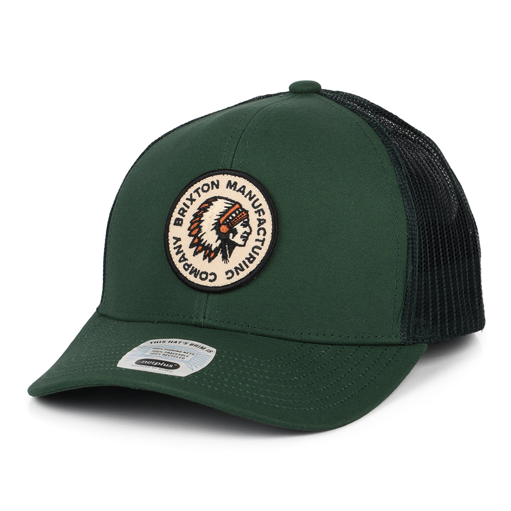 Gorra Trucker Rival Stamp NetPlus MP de Brixton - Verde Pino