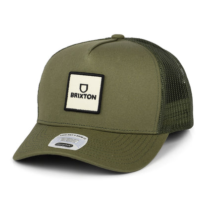 Gorra Trucker Alpha Block NetPlus MP de Brixton - Verde Oliva