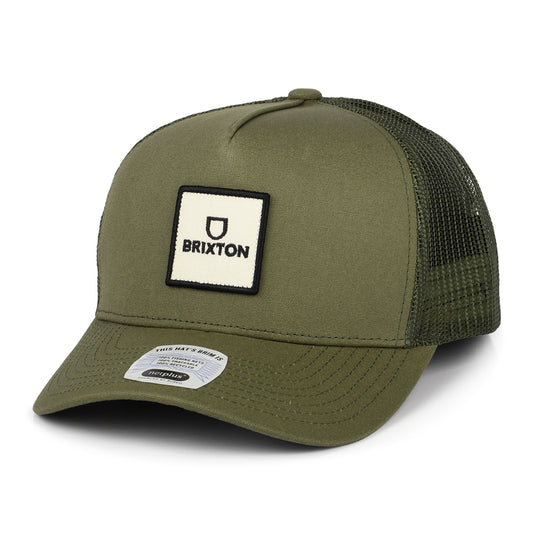 Gorra Trucker Alpha Block NetPlus MP de Brixton - Verde Oliva