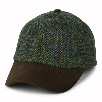 Gorra de béisbol de HARRIS TWEED de Failsworth - Verde Oliva-Marrón