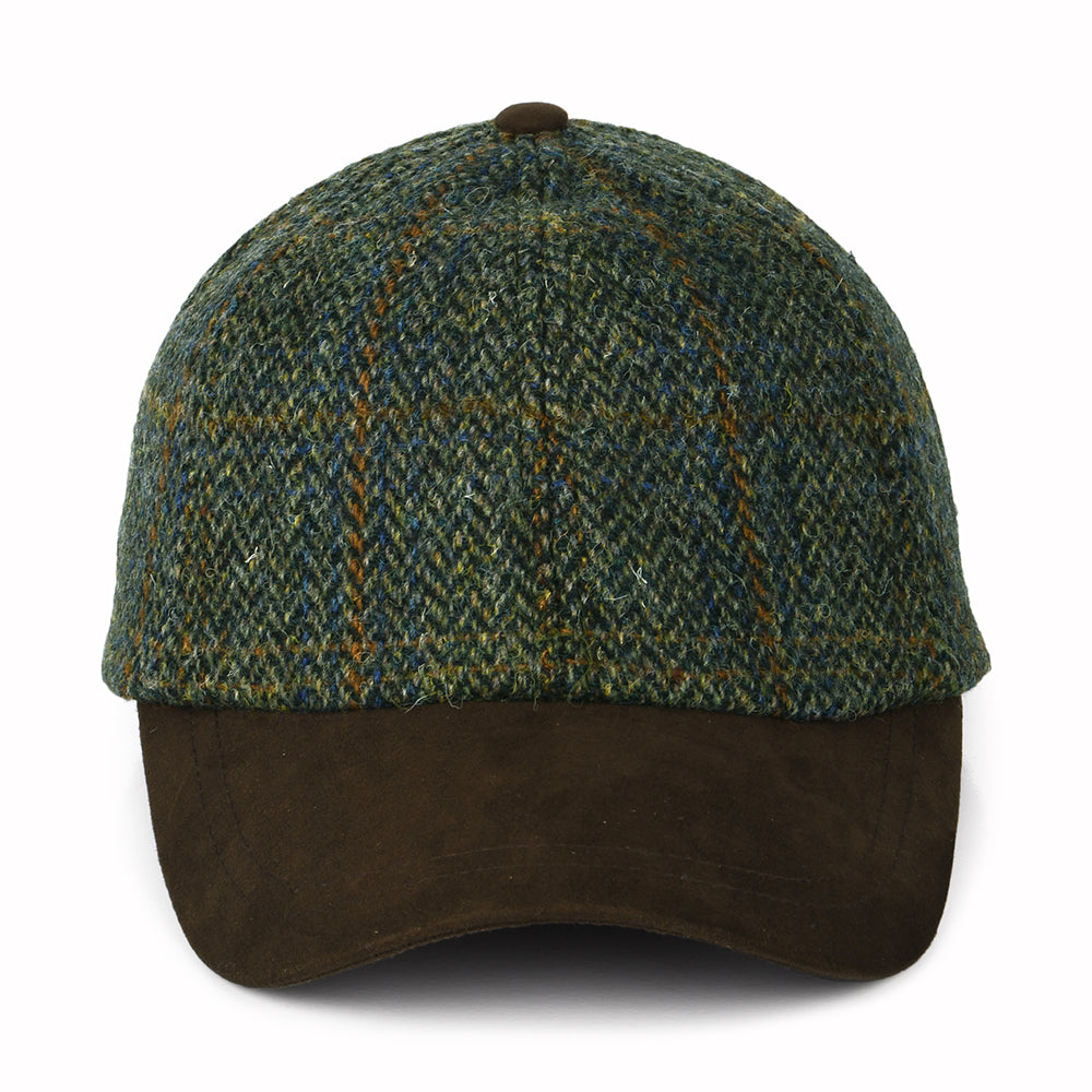 Gorra de béisbol de HARRIS TWEED de Failsworth - Verde Oliva-Marrón