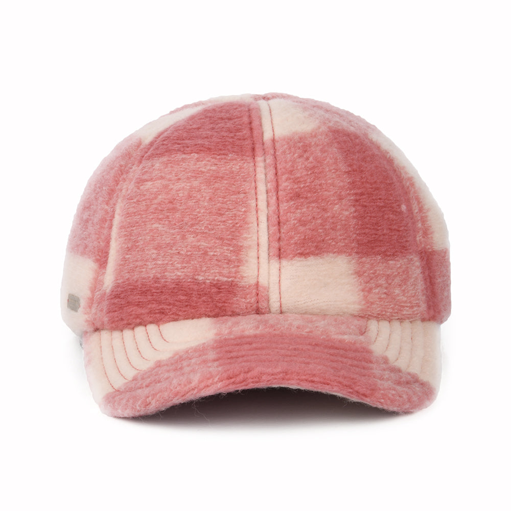 Gorra de béisbol Invierno de mezcla de lana a cuadros de Seeberger - Rosa-Blanco Roto