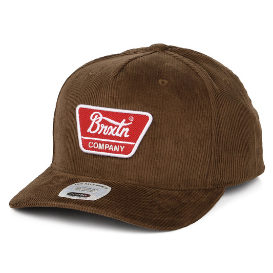 Gorra Snapback Linwood C NetPlus MP de pana de Brixton - Marrón-Rojo
