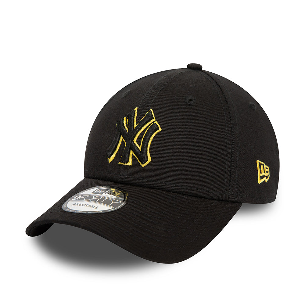 Gorra de béisbol 9FORTY MLB Team Outline New York Yankees de New Era - Negro-Amarillo