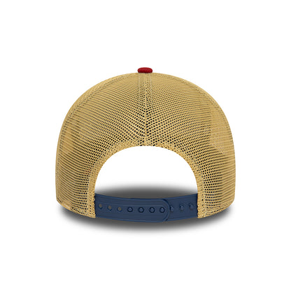 Gorra Trucker NE Patch A-Frame de New Era - Azul Marino-Rojo