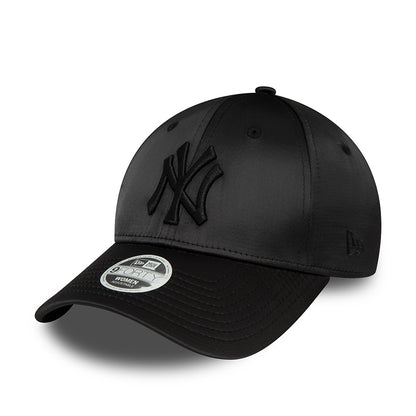 Gorra de béisbol mujeres 9FORTY MLB Satin New York Yankees de New Era - Negro sobre Negro
