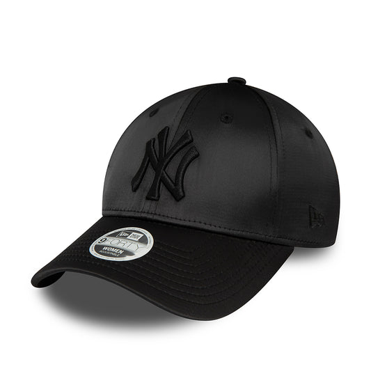 Gorra de béisbol mujeres 9FORTY MLB Satin New York Yankees de New Era - Negro sobre Negro