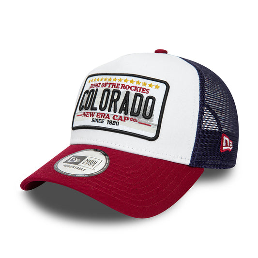 Gorra Trucker A-Frame Patch Colorado de New Era - Blanco-Rojo Cardenal-Azul Marino