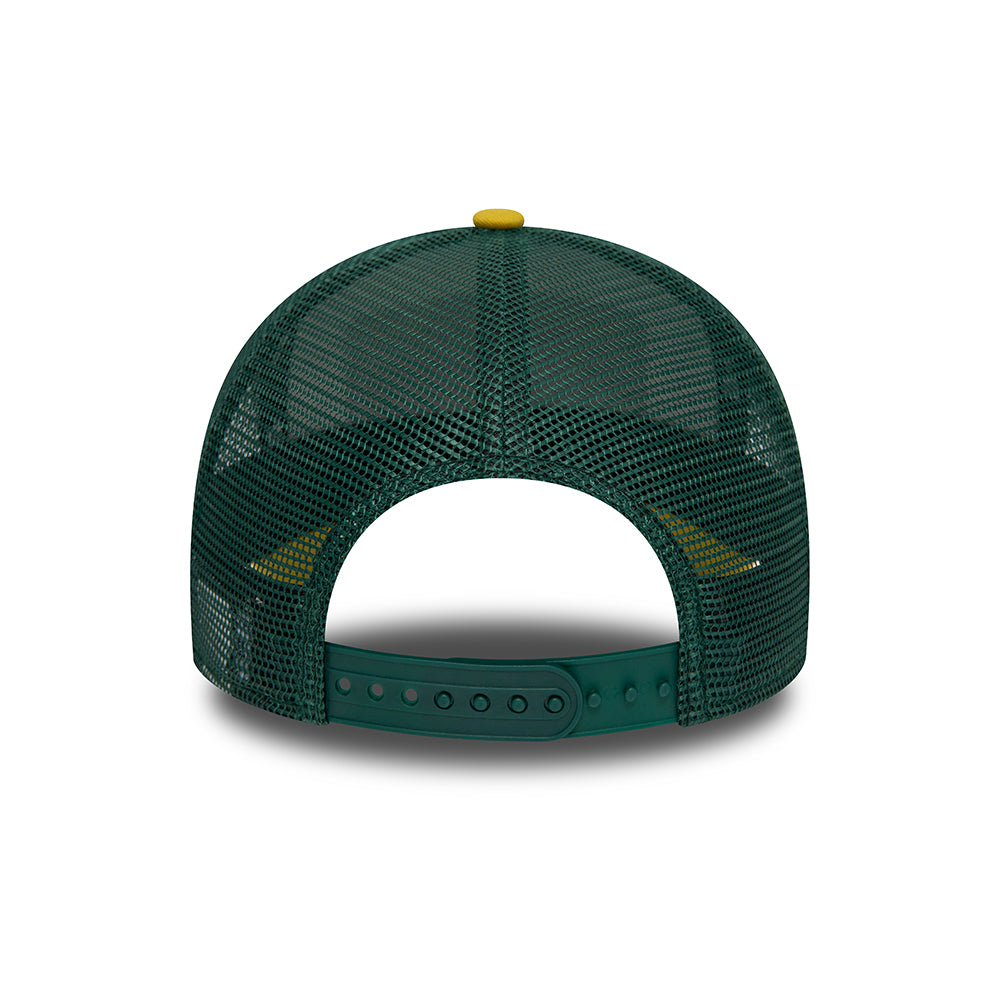 Gorra Trucker A-Frame Patch California de New Era - Blanco-Amarillo-Verde Oscuro