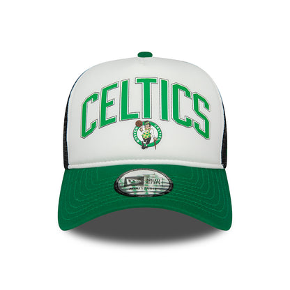 Gorra Trucker A-Frame NBA Retro Boston Celtics de New Era - Blanco-Verde-Negro
