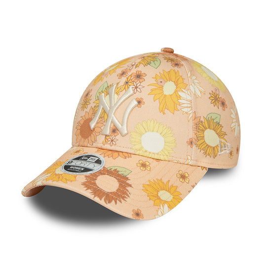 Gorra de béisbol mujeres 9FORTY MLB Floral AOP New York Yankees de New Era - Melocotón